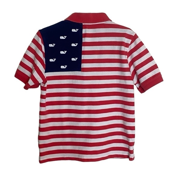 Vineyard Vines Patriotic Red White & Blue boys Polo Shirt sz 5 - Picture 2 of 6
